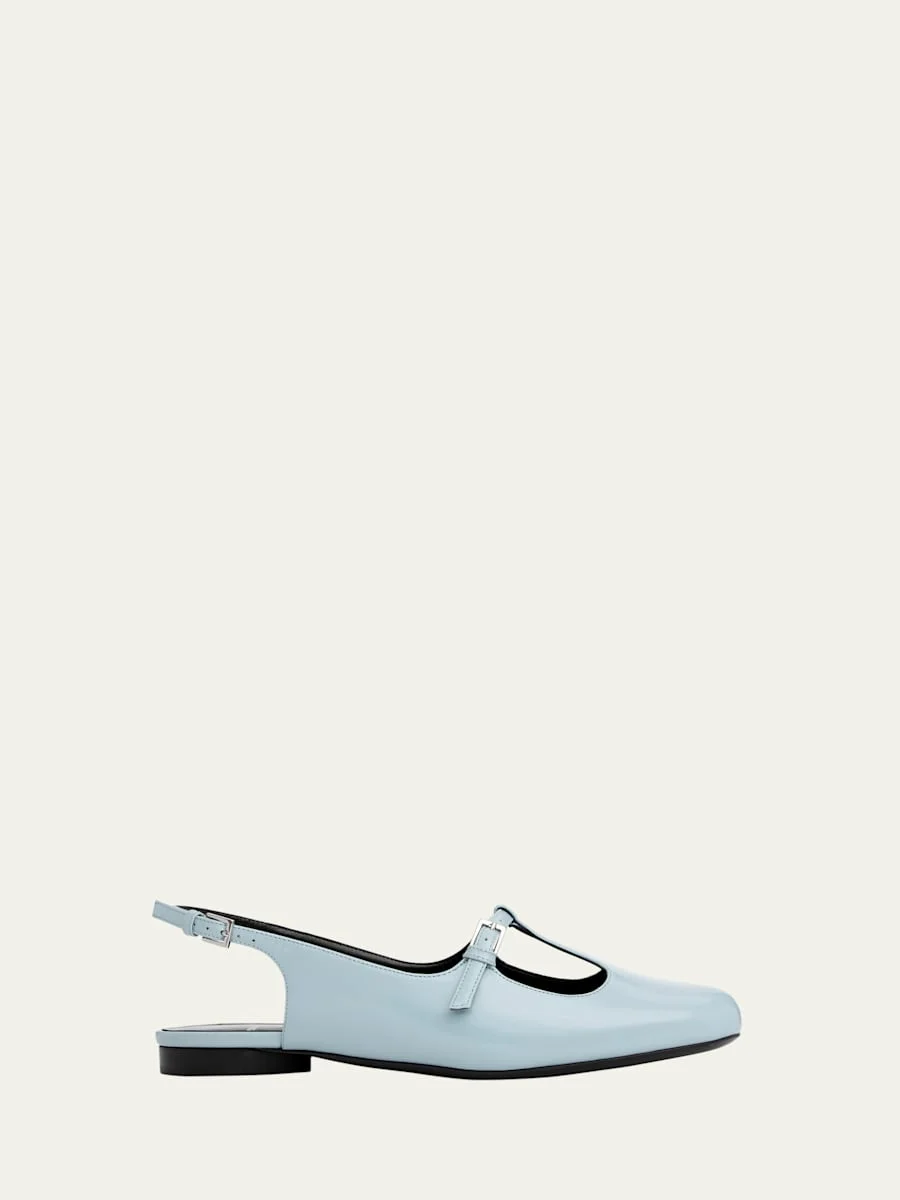 Mia Patent Leather Mary Jane Slingback Flats - 1