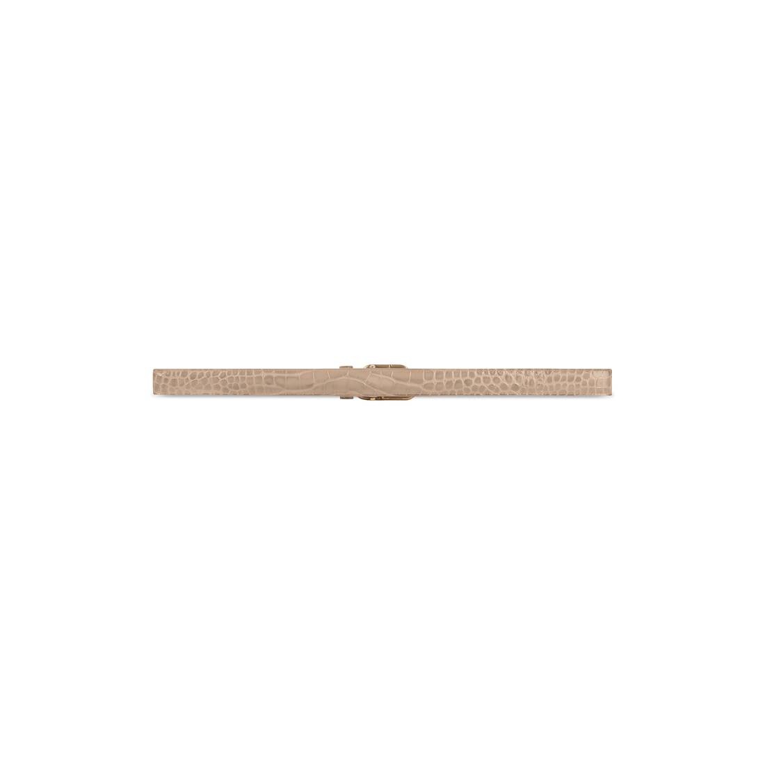 Women's Bb Thin Belt in Beige - 2