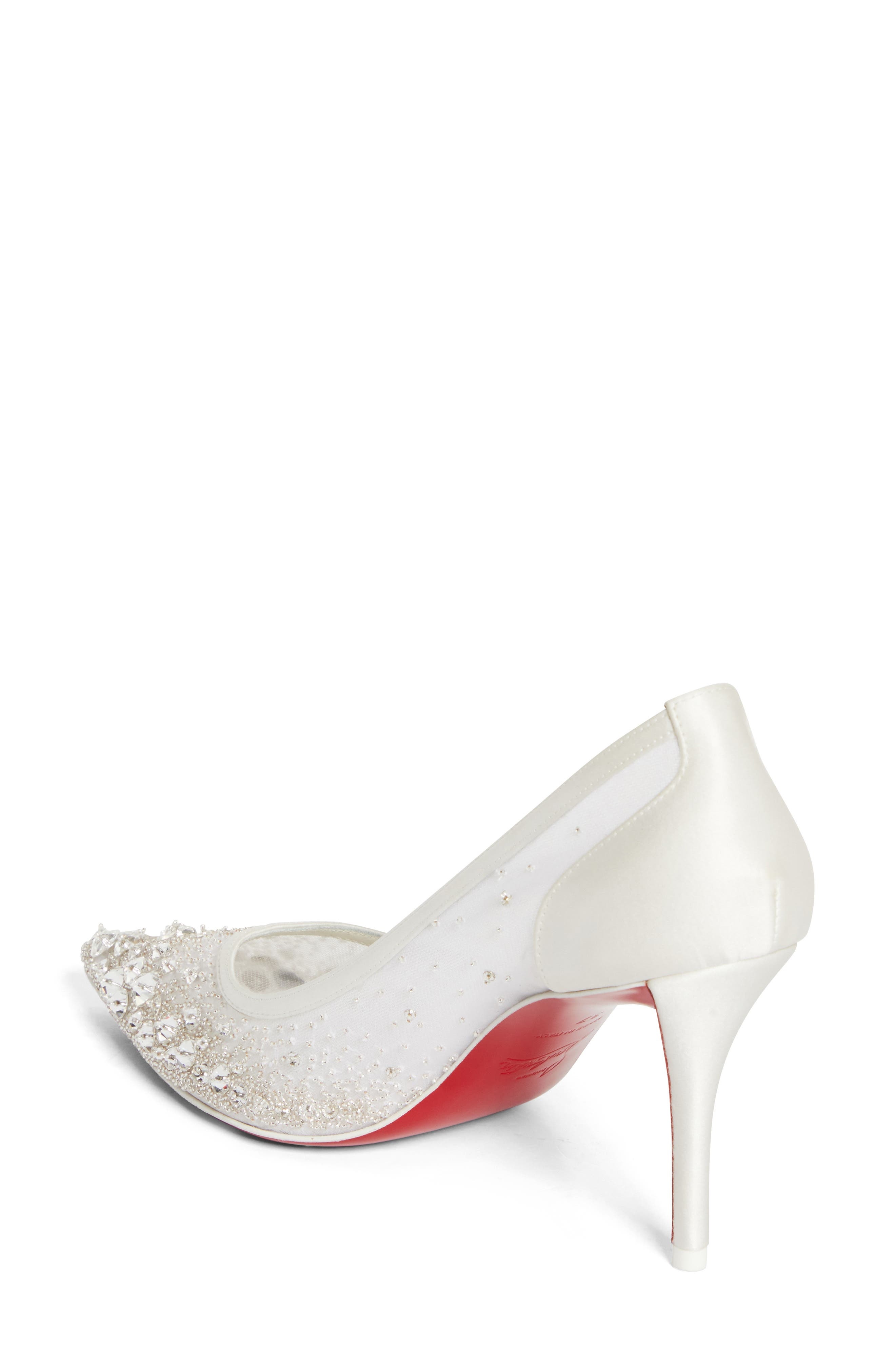 Christian Louboutin Miss Z Crystal Beaded Mesh Pump in Version Ivory at Nordstrom - 2
