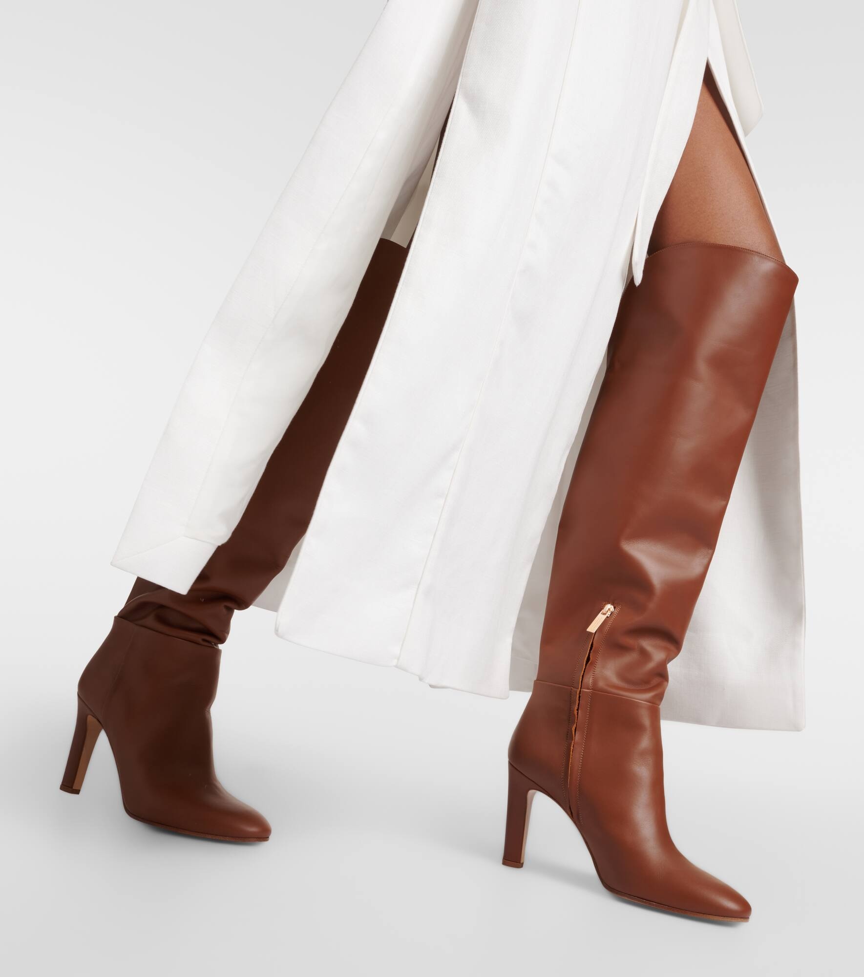 Aureo linen twill midi wrap dress - 6