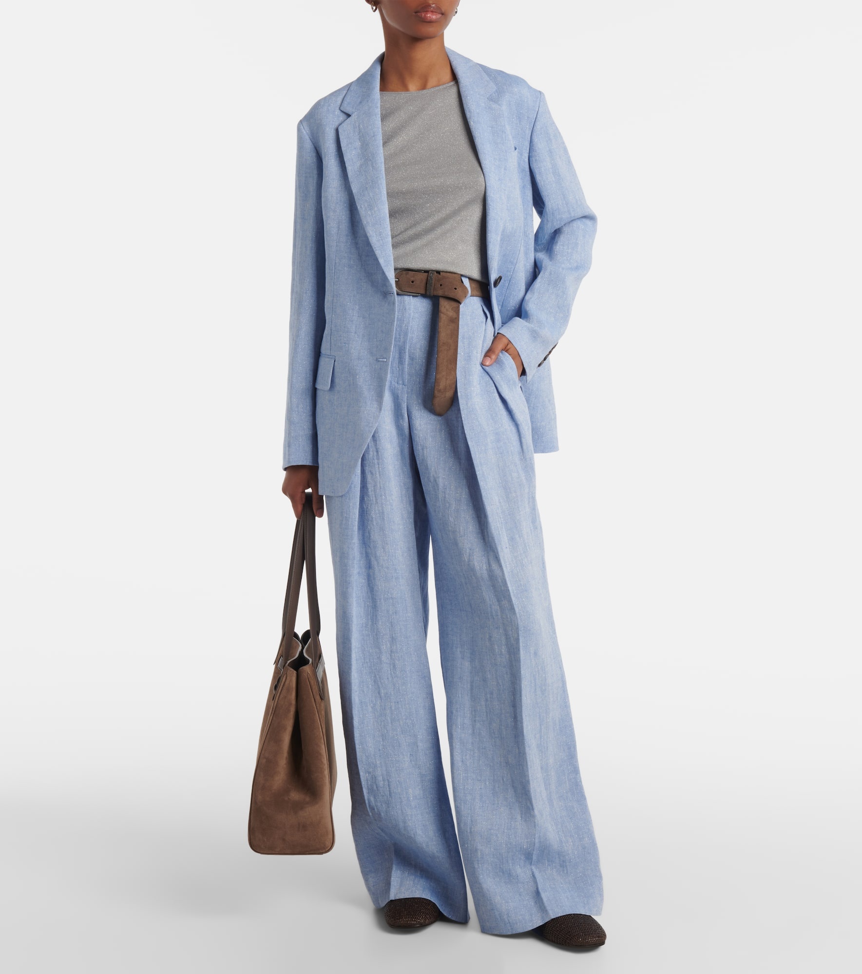 Linen-blend wide-leg pants - 2