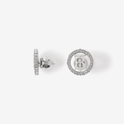 Burberry Crystal Detail Palladium-plated Monogram Motif Earrings outlook