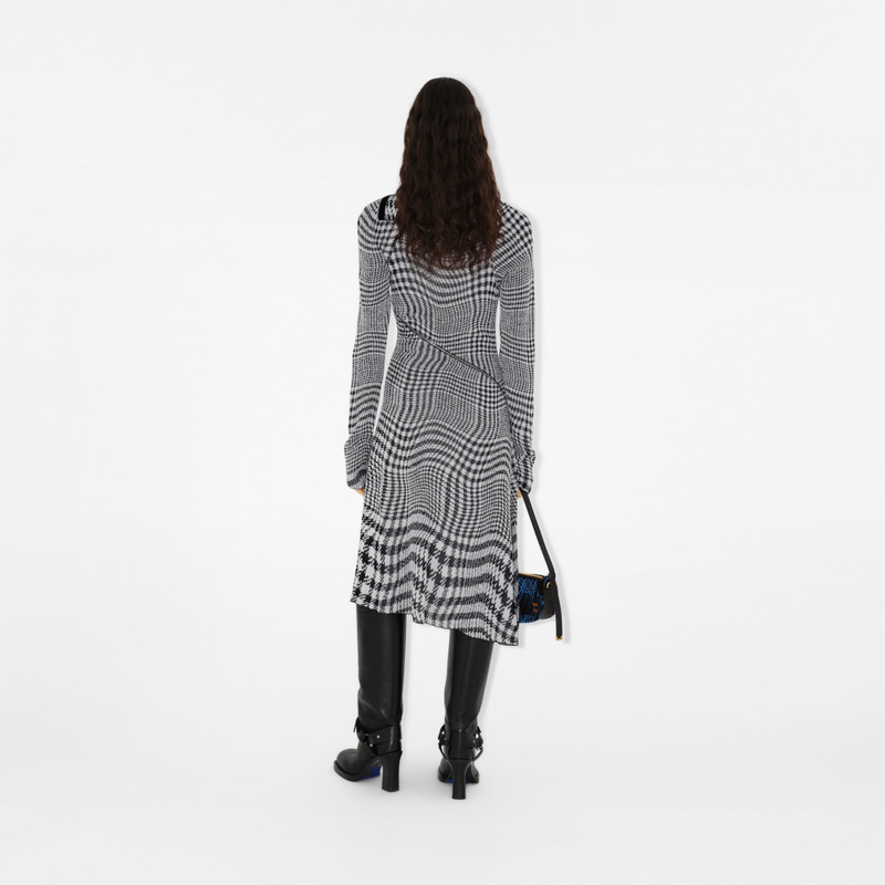 Warped Houndstooth Wool Blend Dress 4