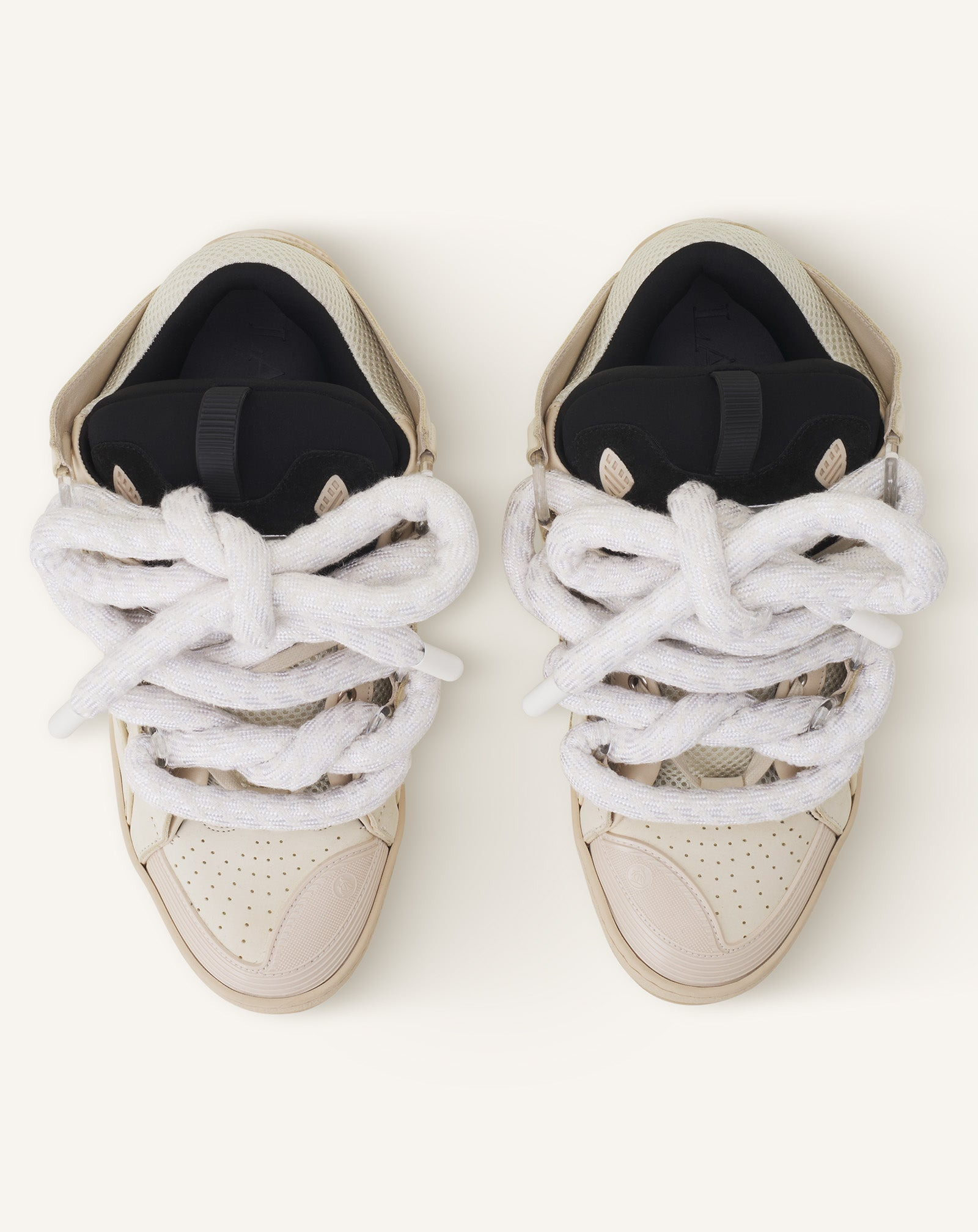 CURB SNEAKERS IN LEATHER WITH SNAKE LACES - 4