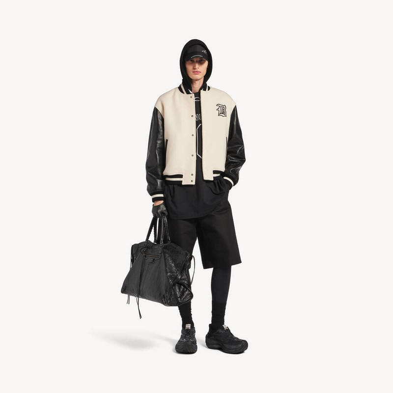 BALENCIAGA Men's Balenciaga | Nba Collaboration Varsity Jacket in Ivory outlook