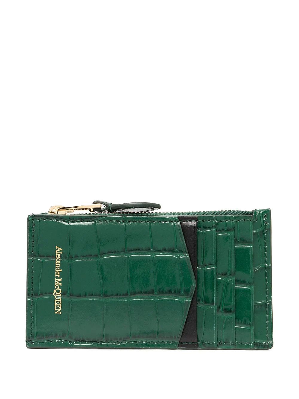 crocodile-effect leather cardholder - 2