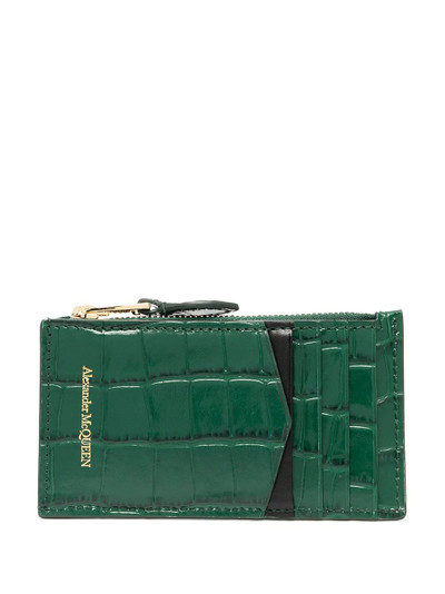 Alexander McQueen crocodile-effect leather cardholder outlook