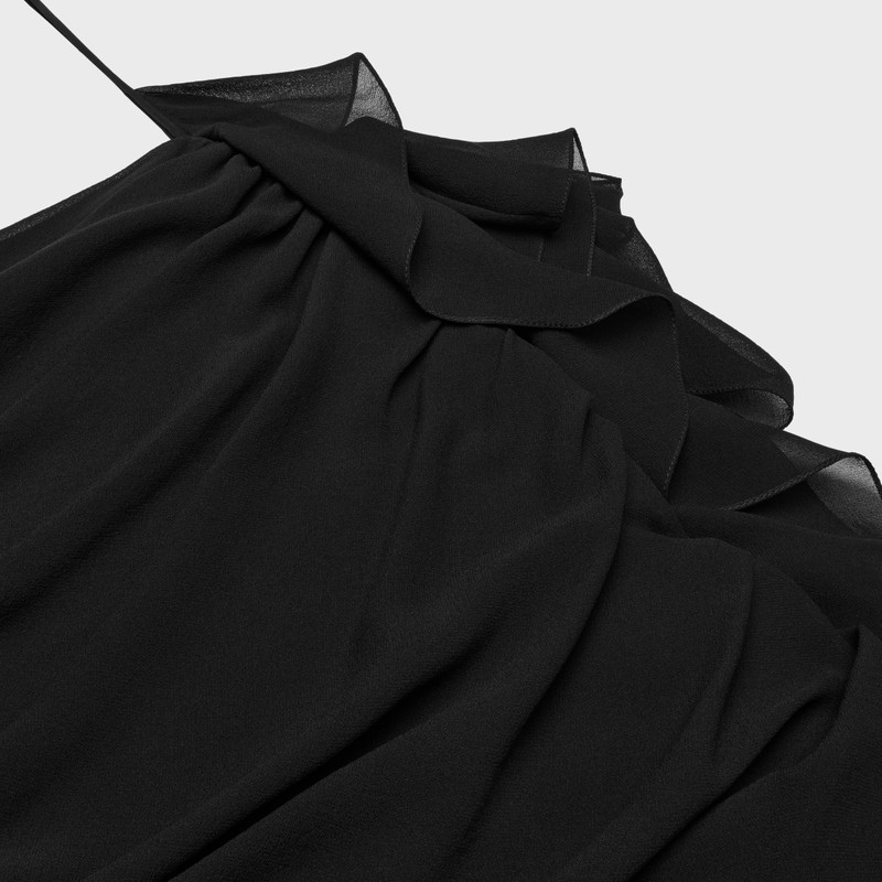 draped mini dress in silk georgette 3