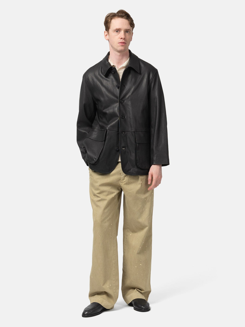 AURALEE Textured Lamb Leather Blouson Black outlook