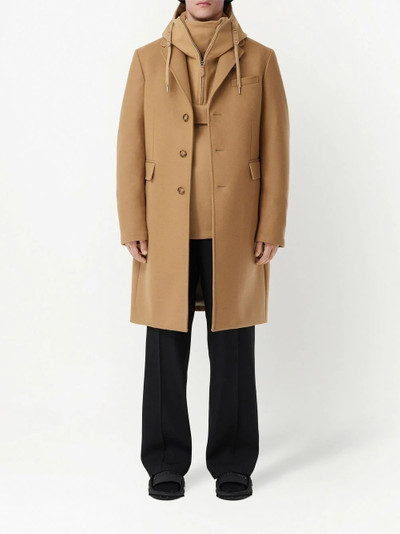 Burberry label appliqué tailored coat outlook