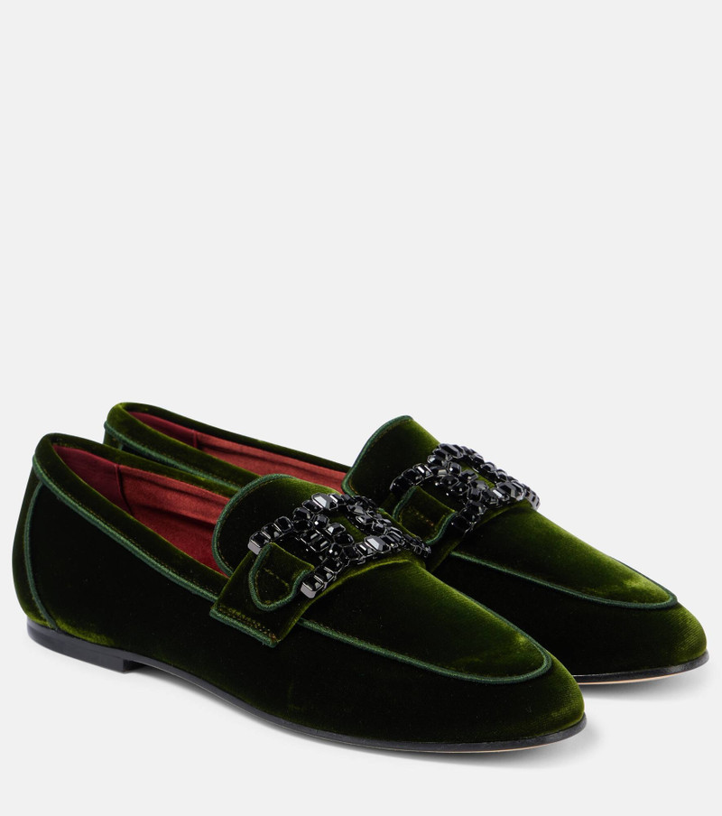 Kate embellished velvet loafers 1