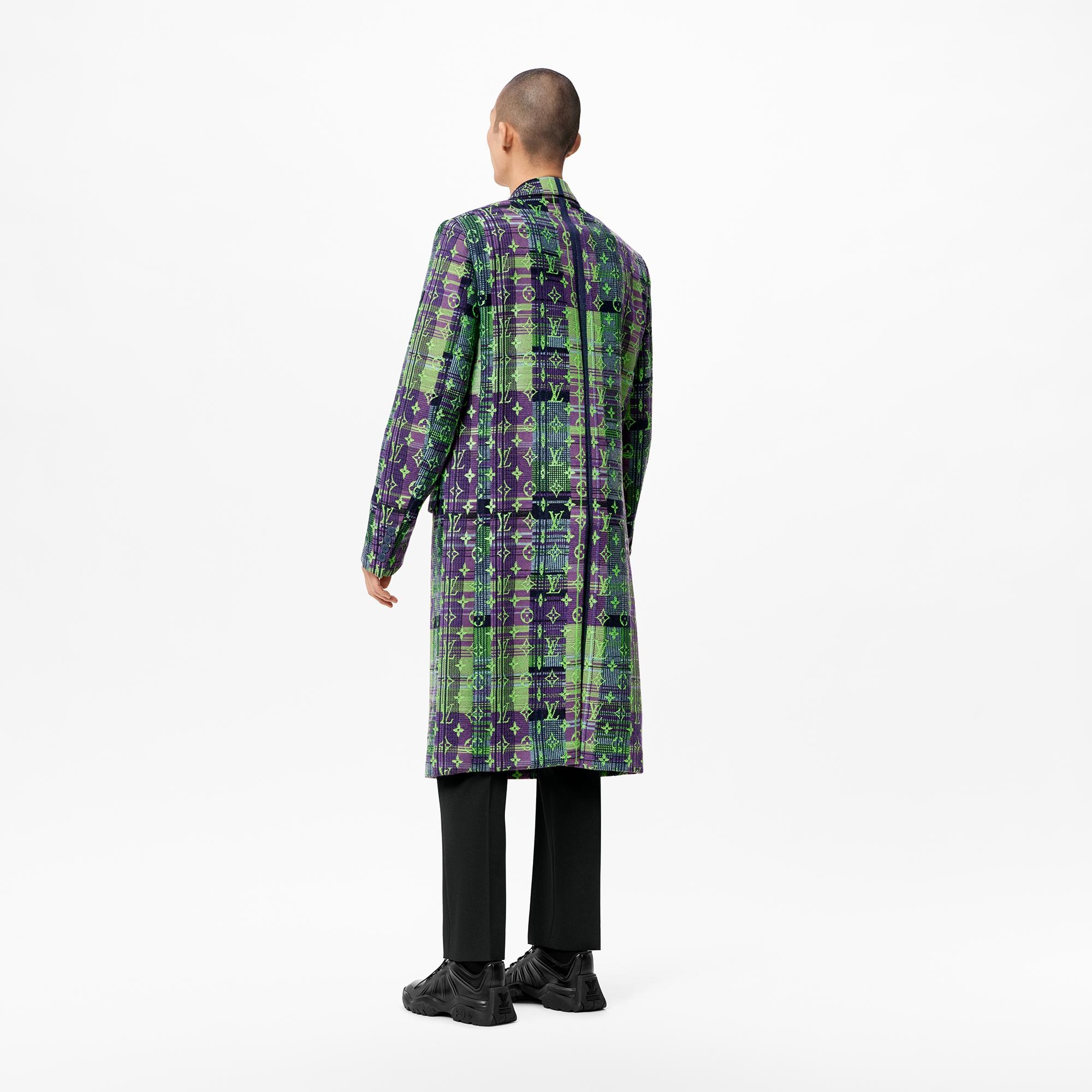 Monogram Neon Check Coat - 5