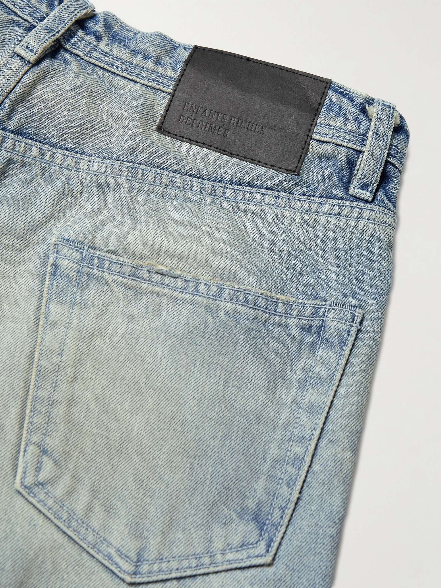 Embellished Leather-Panelled Distressed Jeans - 5