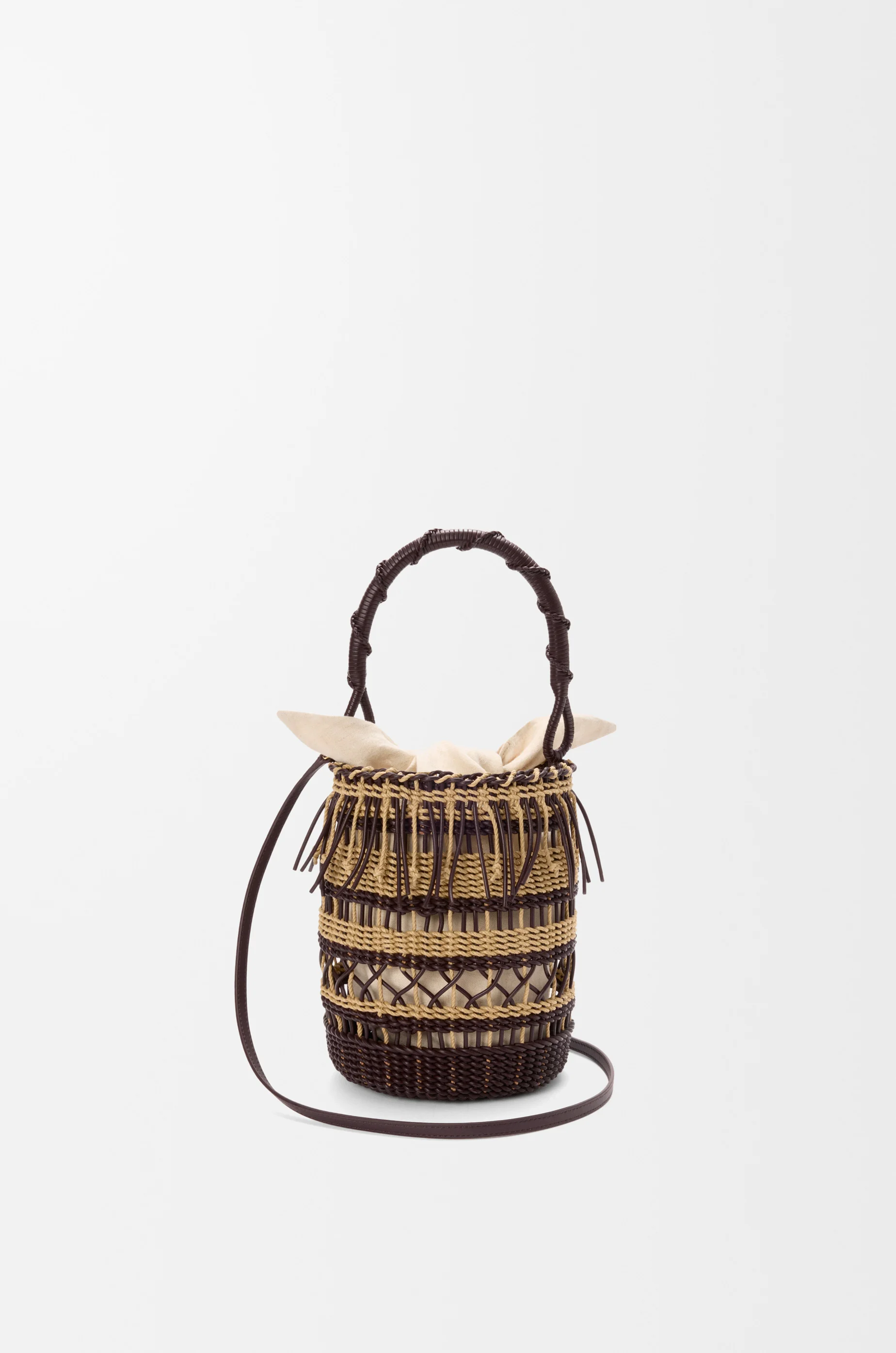 Bucket in cord and leather - 1