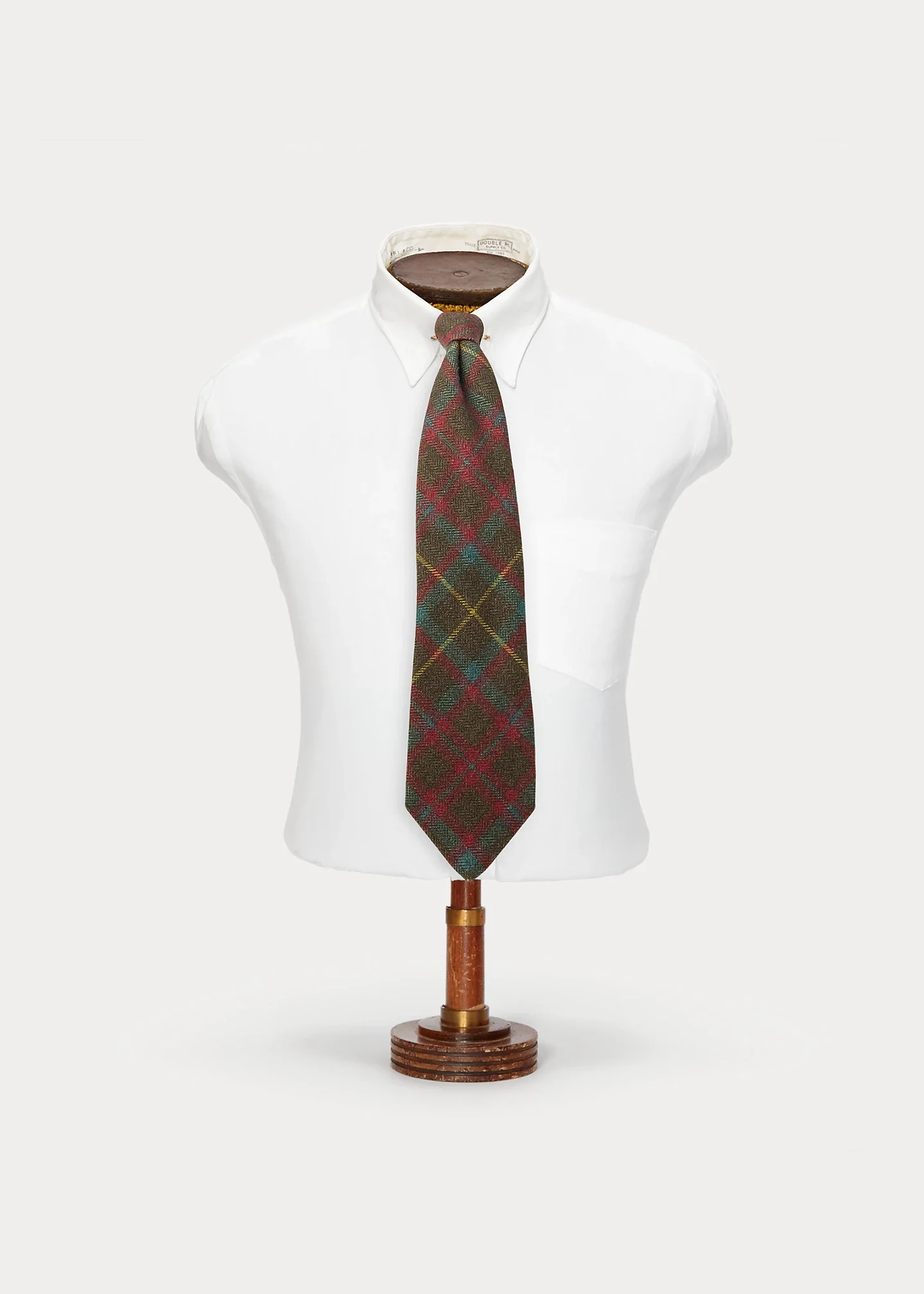 Handmade Plaid Cashmere-Wool Tie - 1