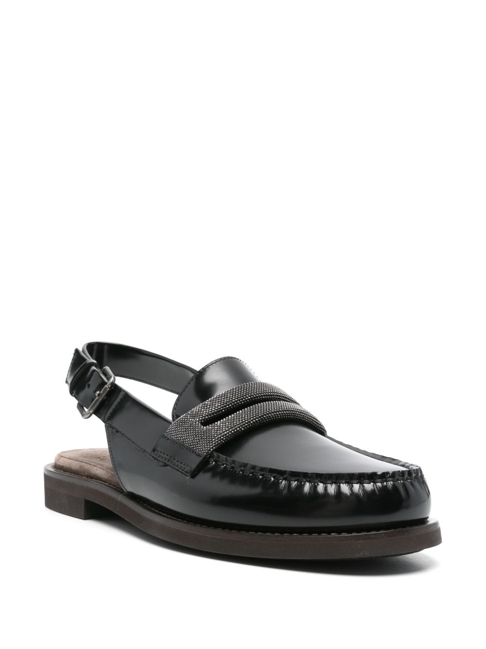 leather slingback loafers - 2