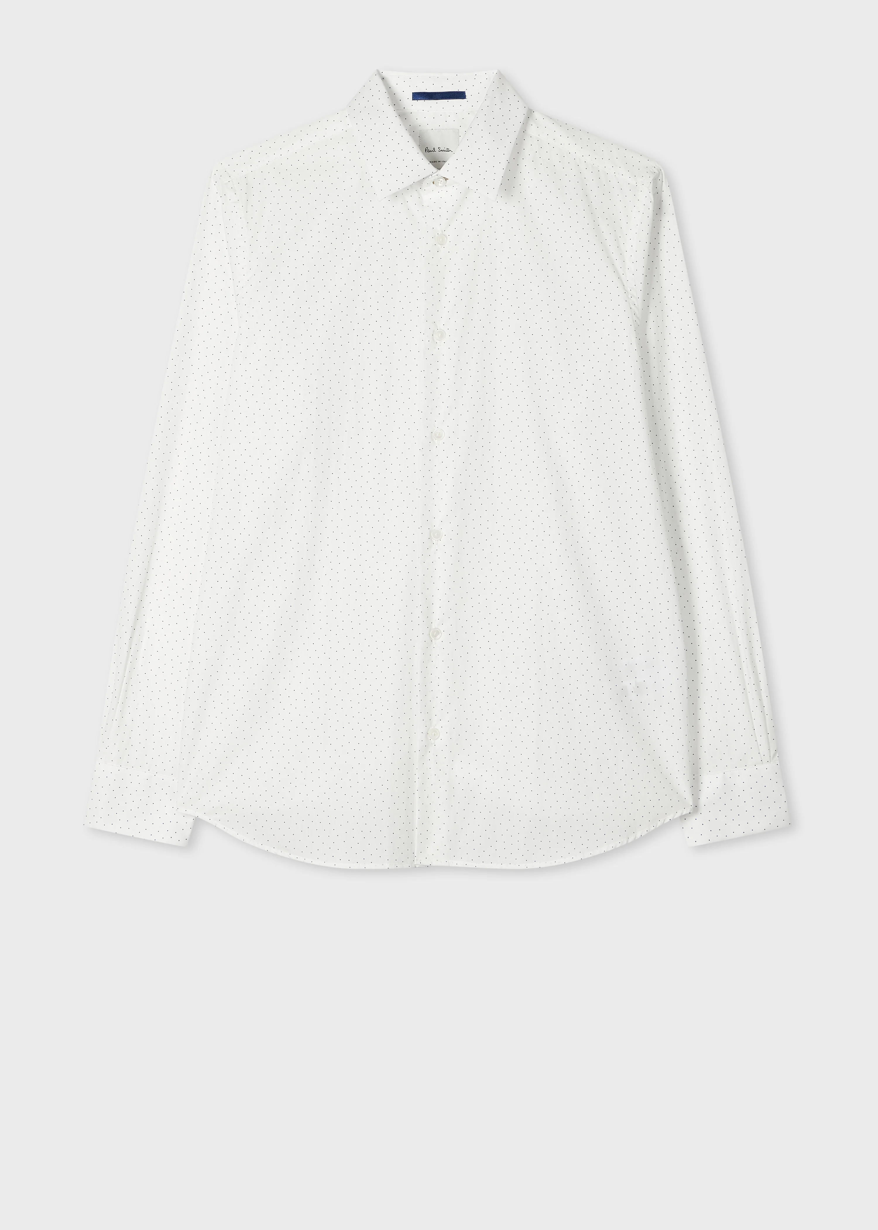 Slim-Fit White Polka Dot Shirt - 1