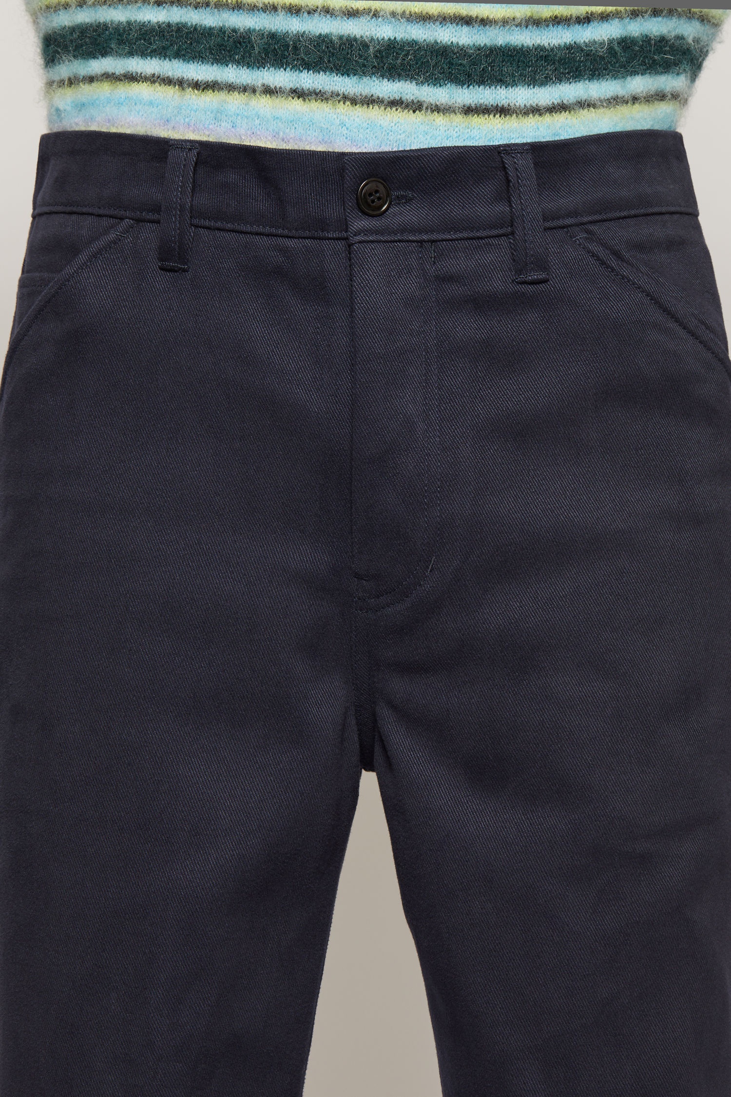 Cotton twill trousers navy blue - 6