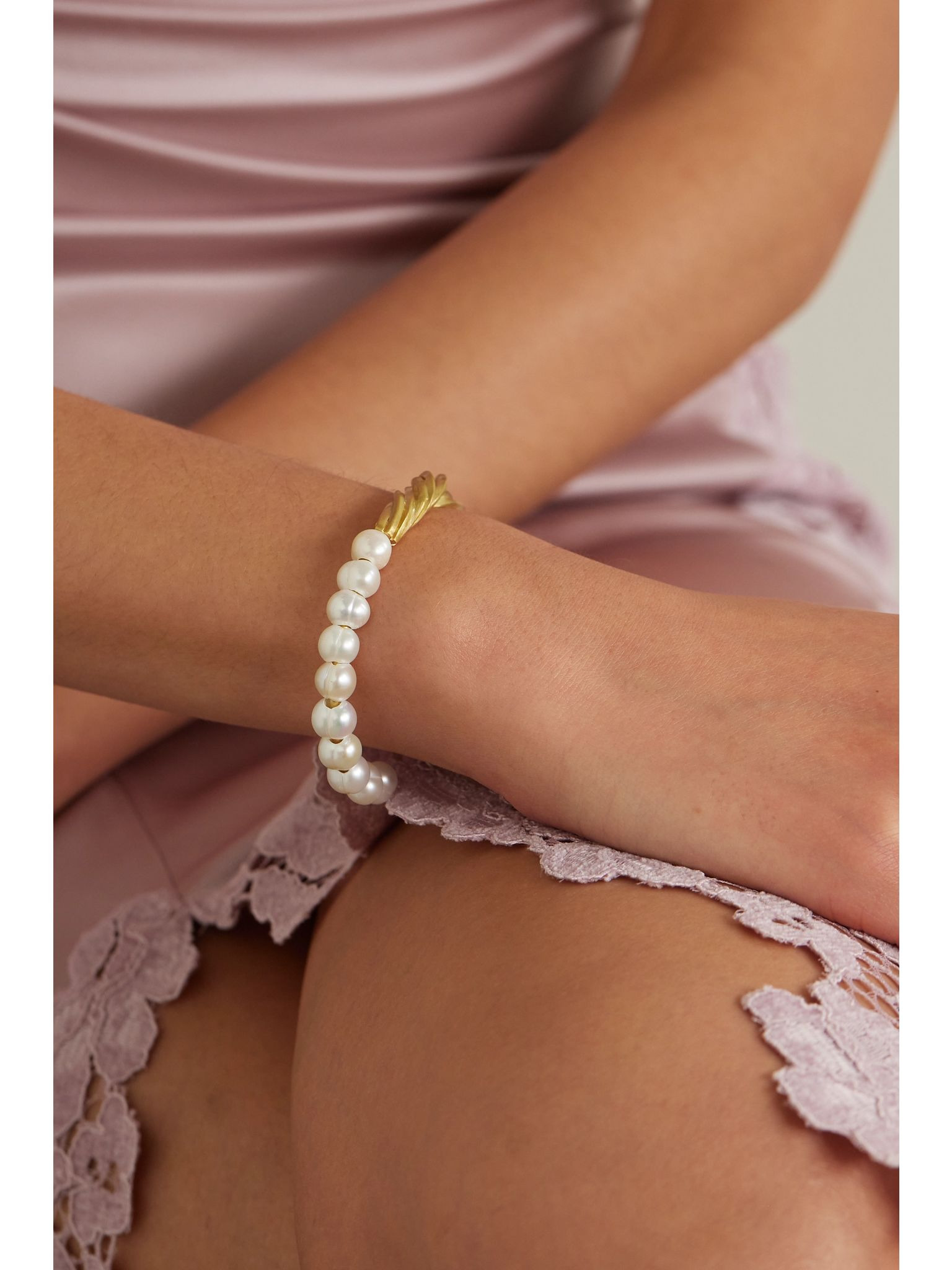 The State We're In gold-plated pearl cuff Gold - 2