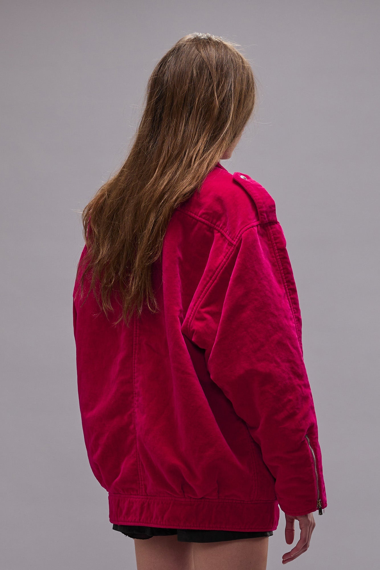 ELONGATED MOTORCYCLE JACKET - RASPBERRY - R13 - 6