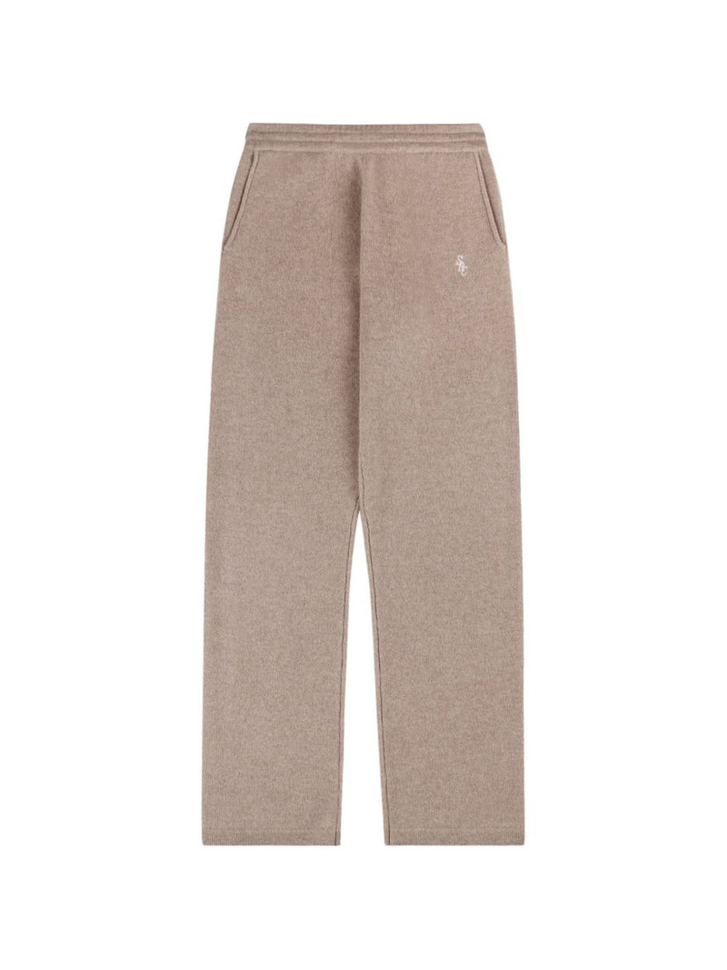 embroidered-logo knitted trousers 1