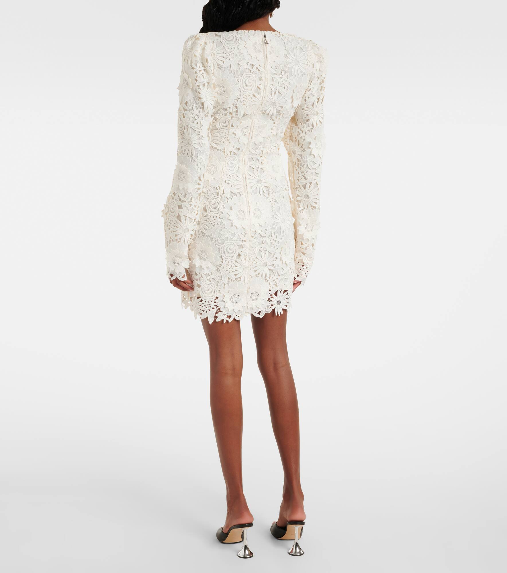 Bridal floral-appliqué minidress - 3