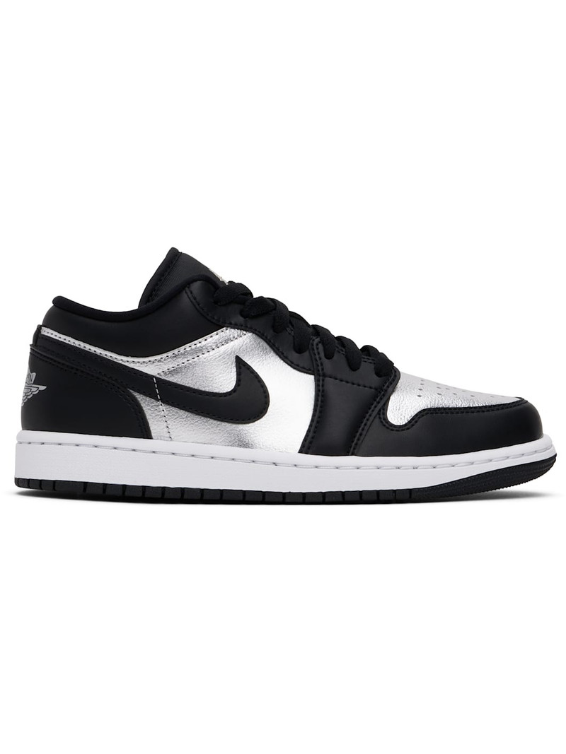 Black & Silver Air Jordan 1 Low SE Sneakers - 1