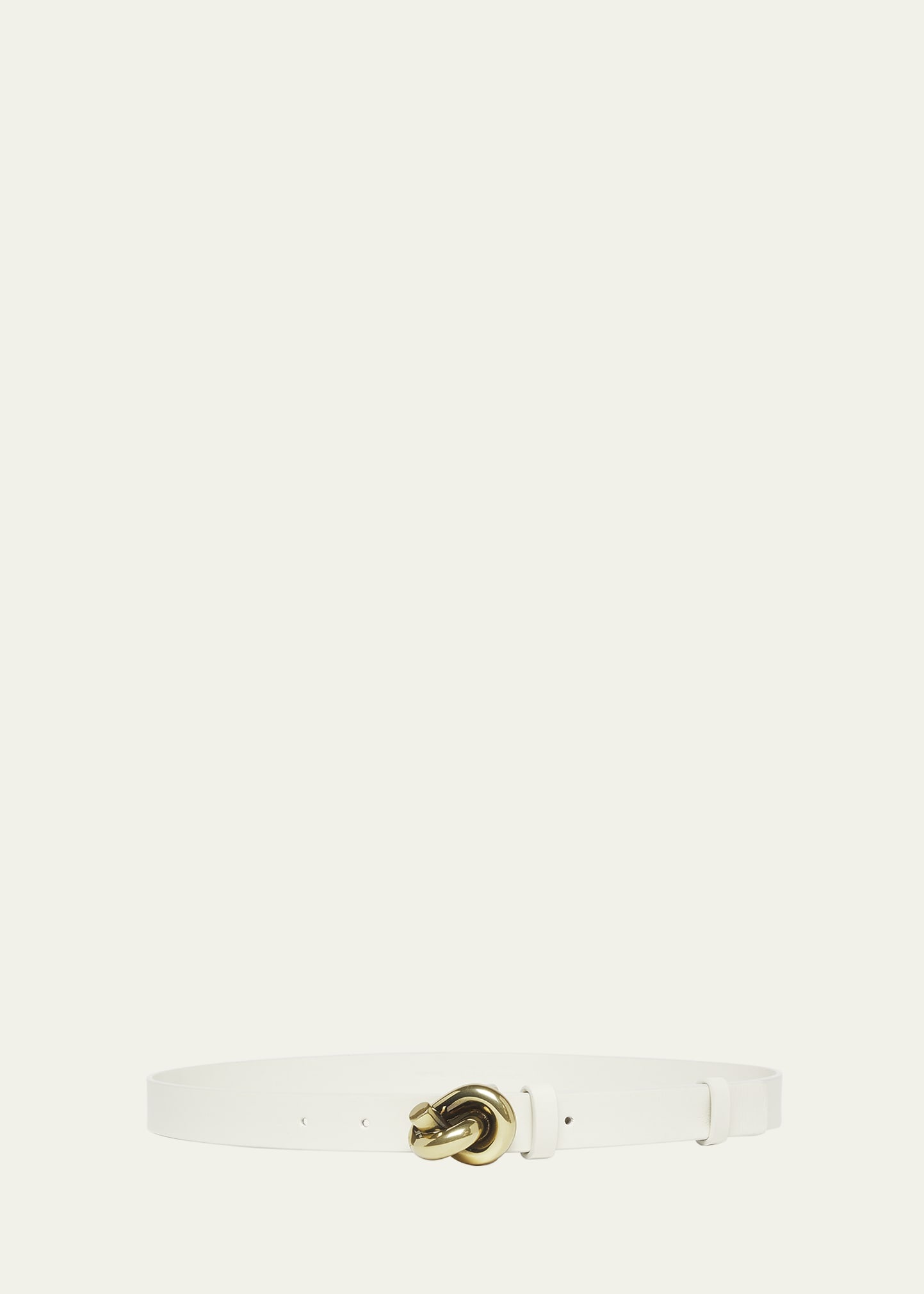 Brass Knot Skinny Leather Belt - 1