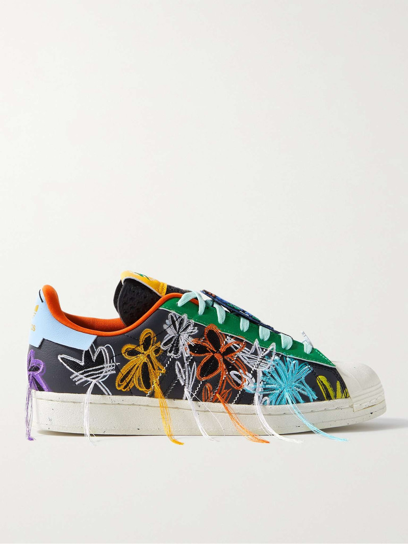 + Sean Wotherspoon SUPEREARTH Superstar Embroidered Faux Leather Sneakers - 1