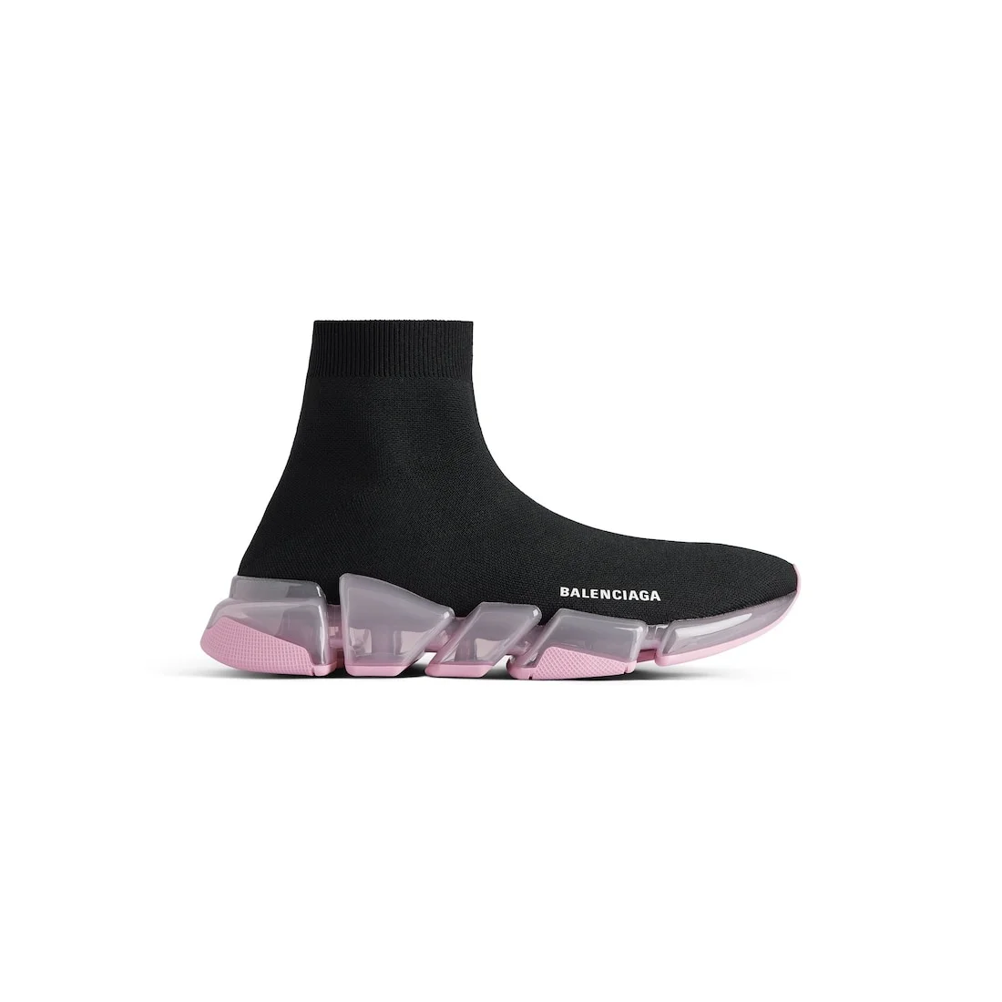 Women's Speed 2.0 Full Clear Sole Recycled Knit Sneaker in Black/rose - 1