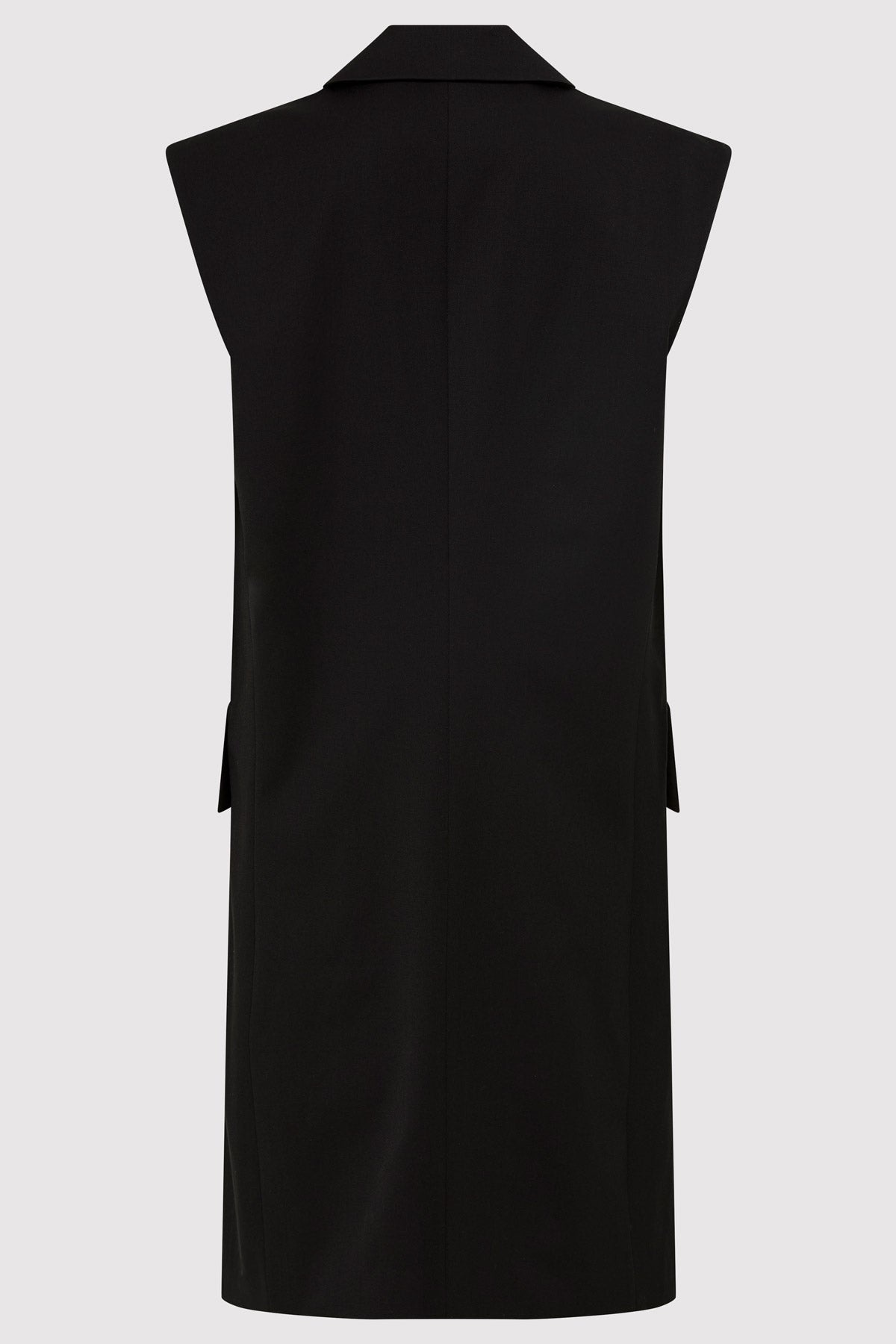 Sleeveless Tailored Blazer - Black - 7