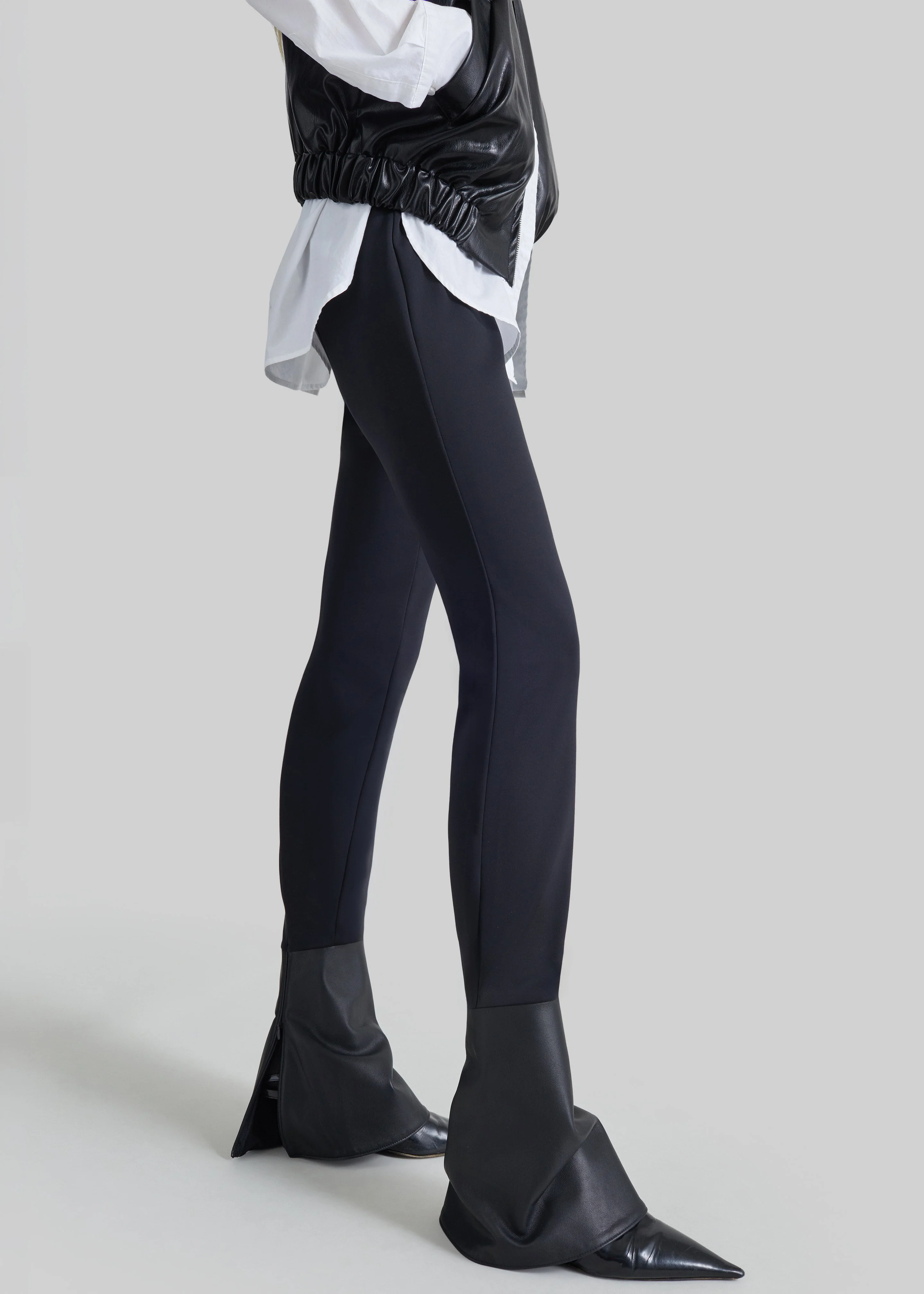 Darkpark Zoe Leather Cuff Leggings - Black - 1
