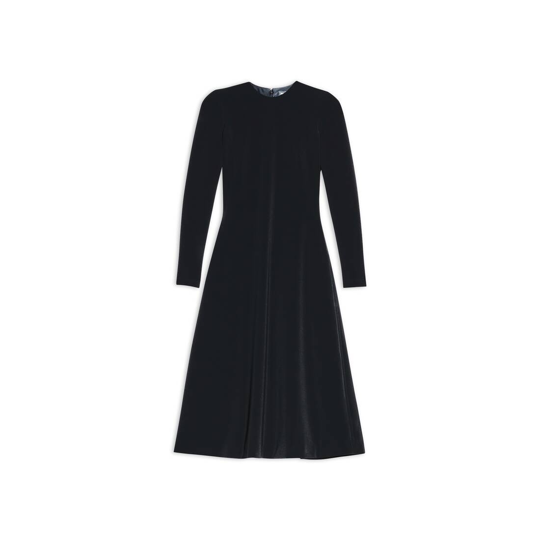 Women's A-line Crewneck Dress in Black - 1