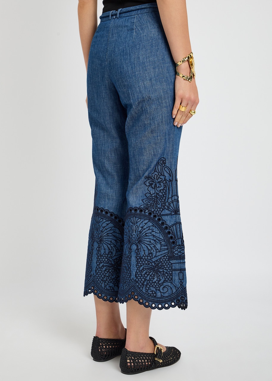 Zimmermann Coco Embroidered Chambray Trousers - 3