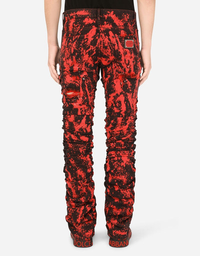 Dolce & Gabbana Stretch jeans with marbled print outlook