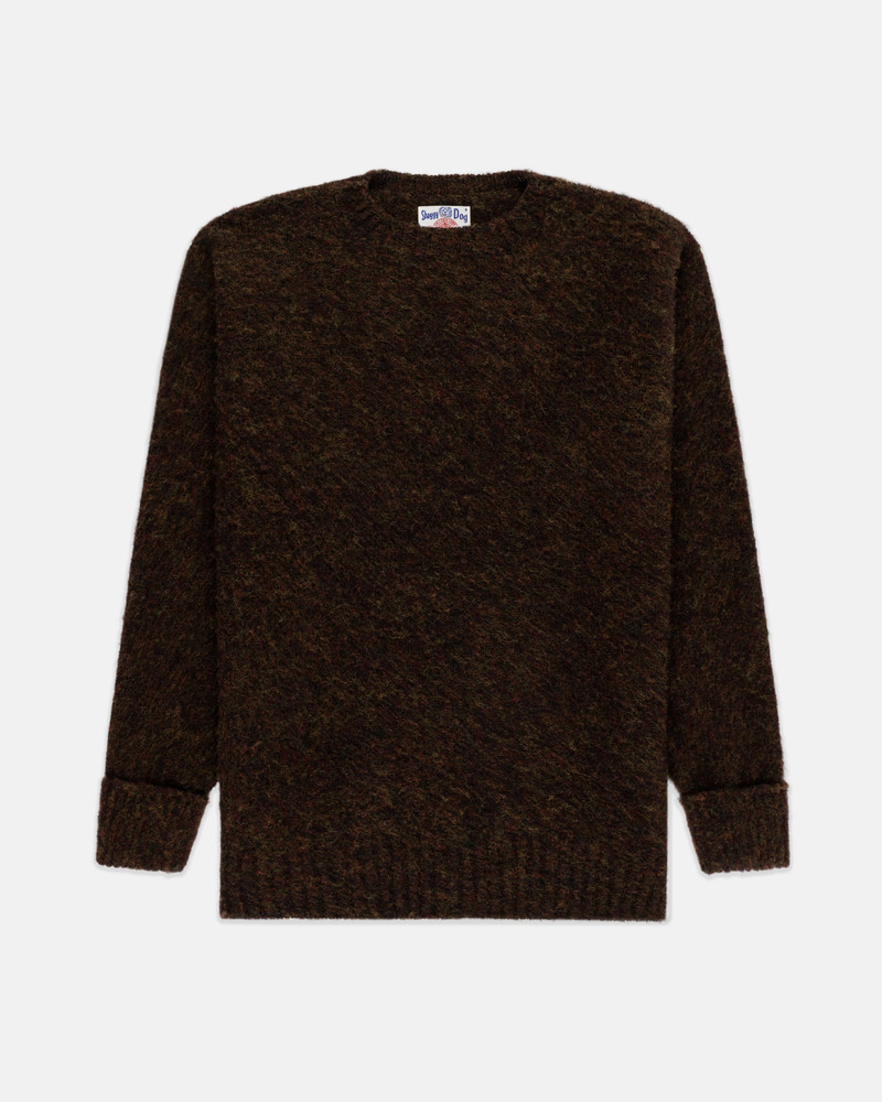 J. PRESS MADE-IN-SCOTLAND DARK BROWN MIX SHAGGY DOG SWEATER - CLASSIC FIT outlook