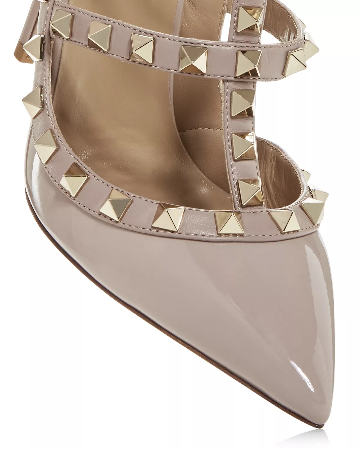 Women's Rockstud Cage Leather Pumps with Studs - 6
