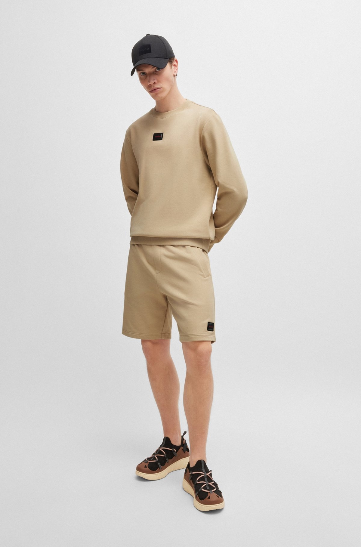 COTTON-TERRY REGULAR-FIT SWEATSHIRT WITH LOGO TRIM - 4