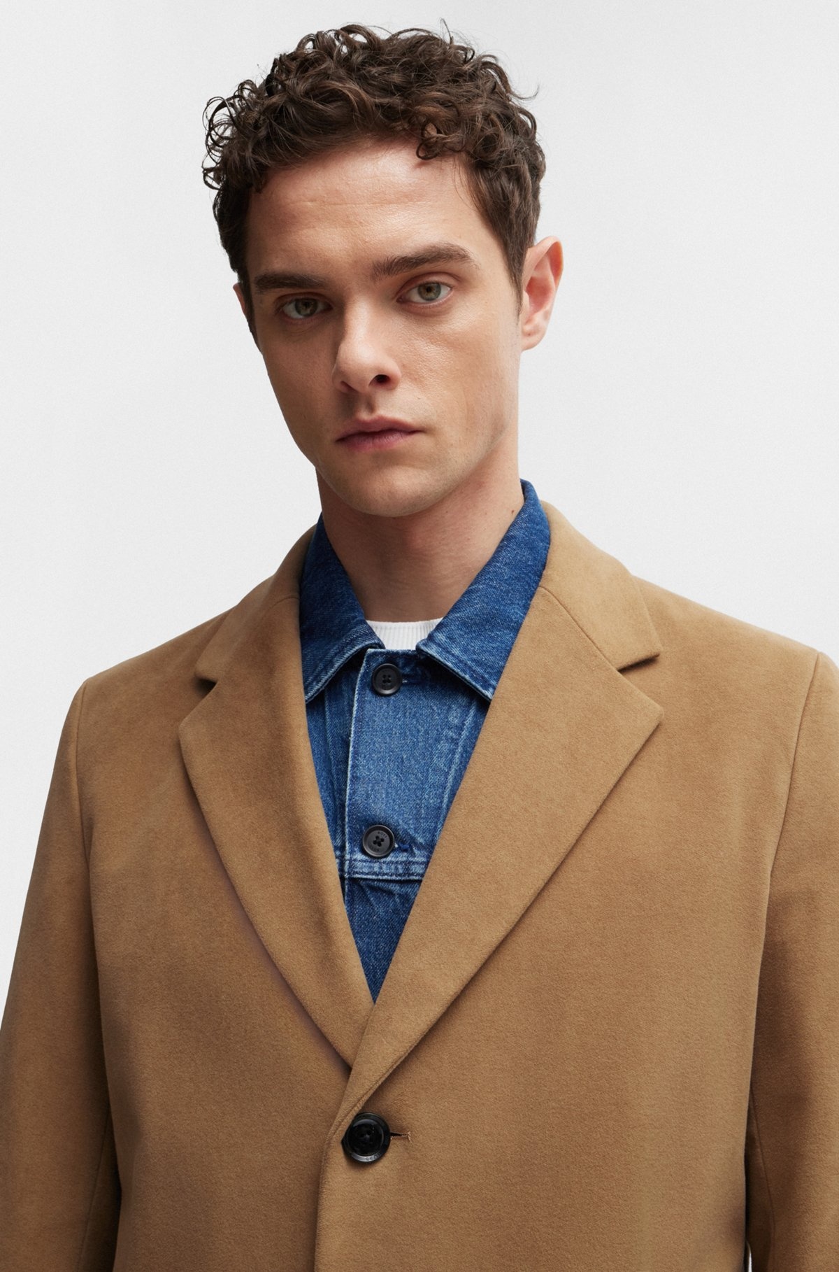 REGULAR-FIT COAT IN MOLESKIN - 6