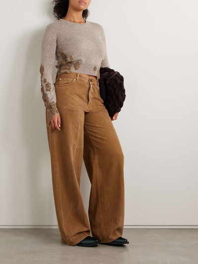 Acne Studios Corded lace-trimmed wool-blend sweater outlook