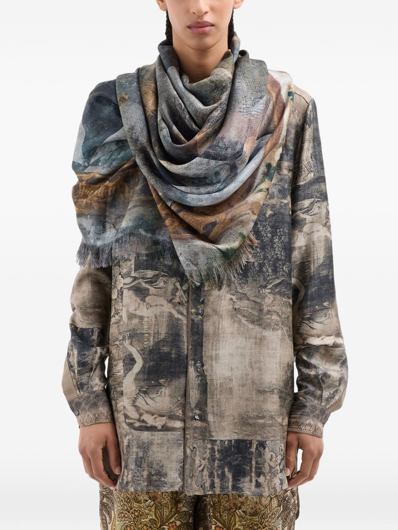 Aloeuw printed fringed shawl scarf 4