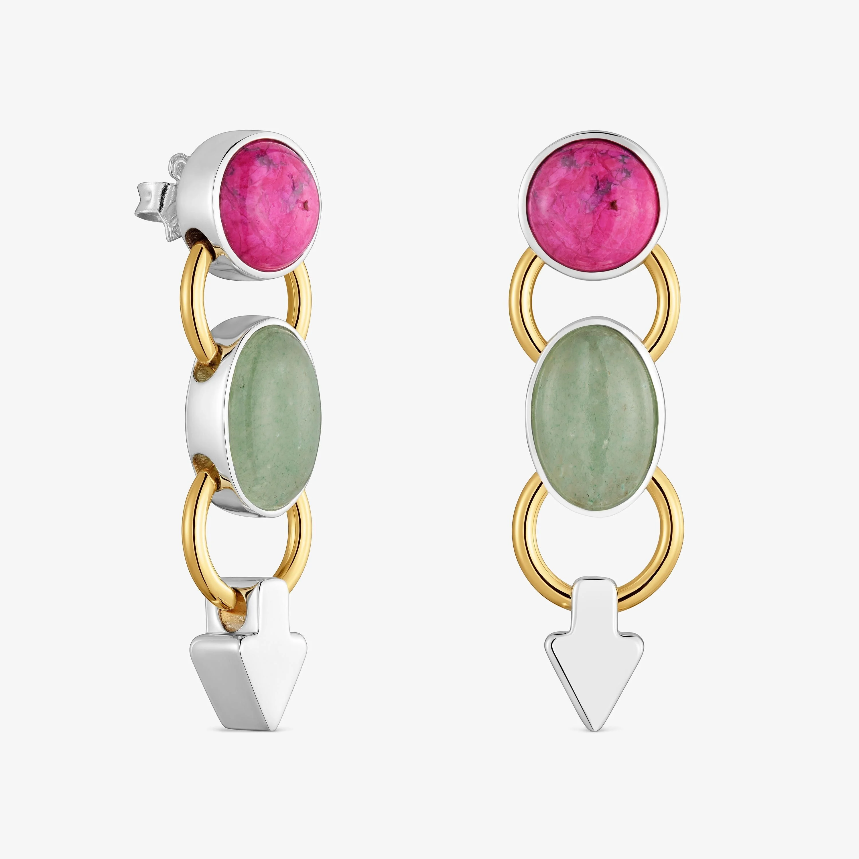 Two-tone Earrings with aventurine TOUS Gem Power - 1