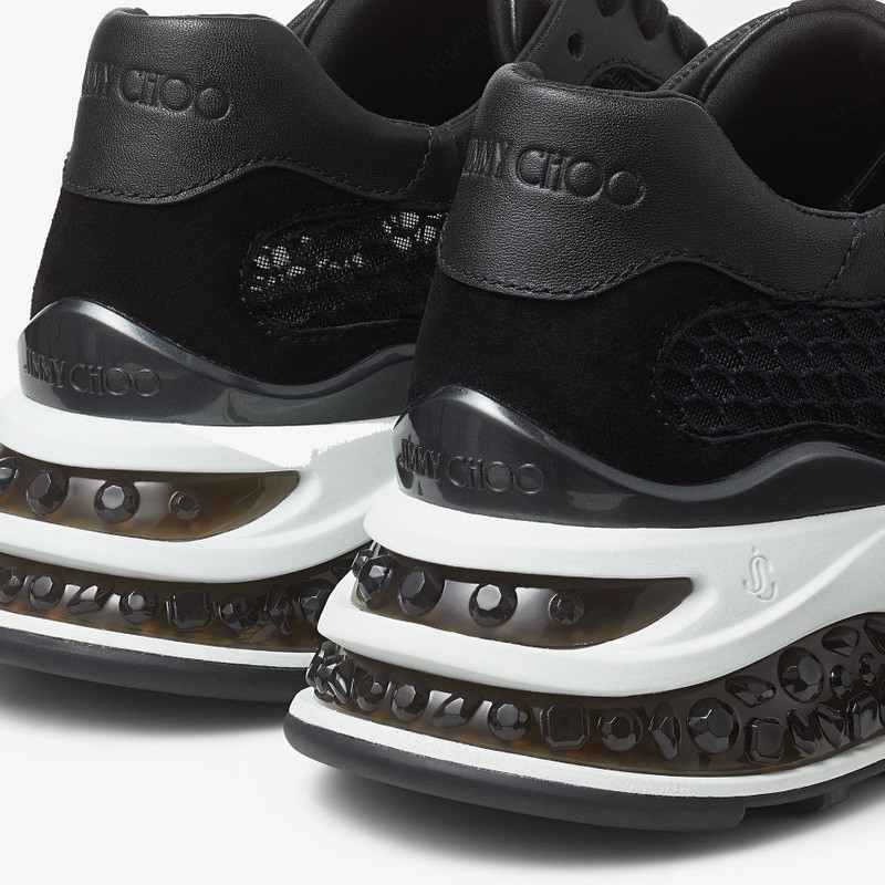 Memphis Lace Up/F
Black Fishnet Mesh and Leather Low Top Trainers 6