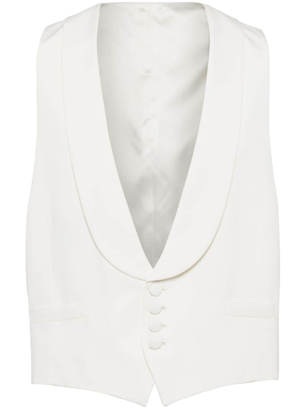 shawl-lapels silk waistcoat - 1