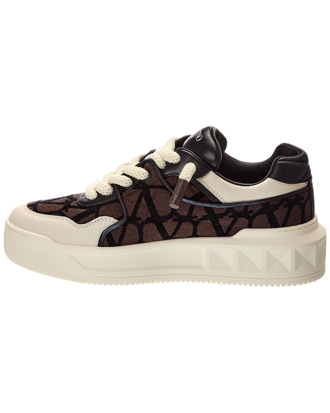 Valentino One Stud XL Toile Iconographe Canvas & Leather Sneaker - 2