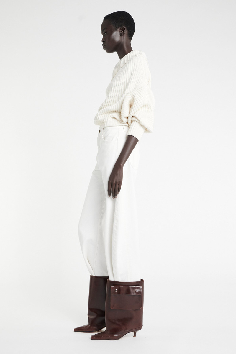 DENIM JEANS WITH INSERTS WHITE 7