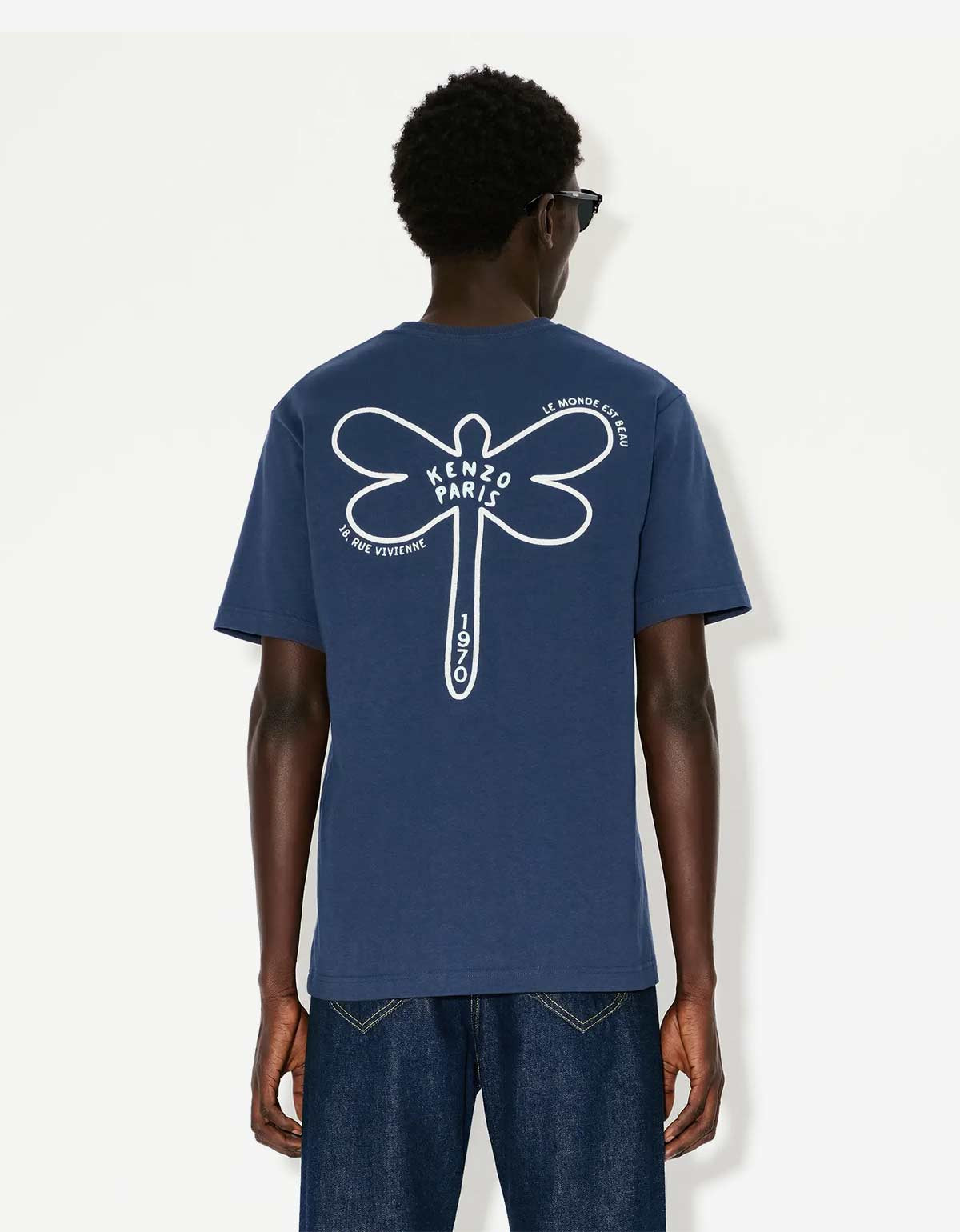 Kenzo Dragonfly Blue Embroidered T-Shirt - 2