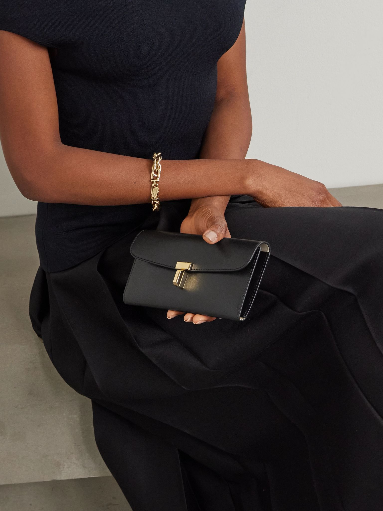 T-Lock textured-leather wallet Black - 2