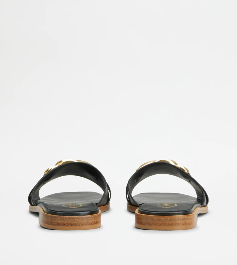 Tod's SANDALS IN LEATHER - BLACK outlook