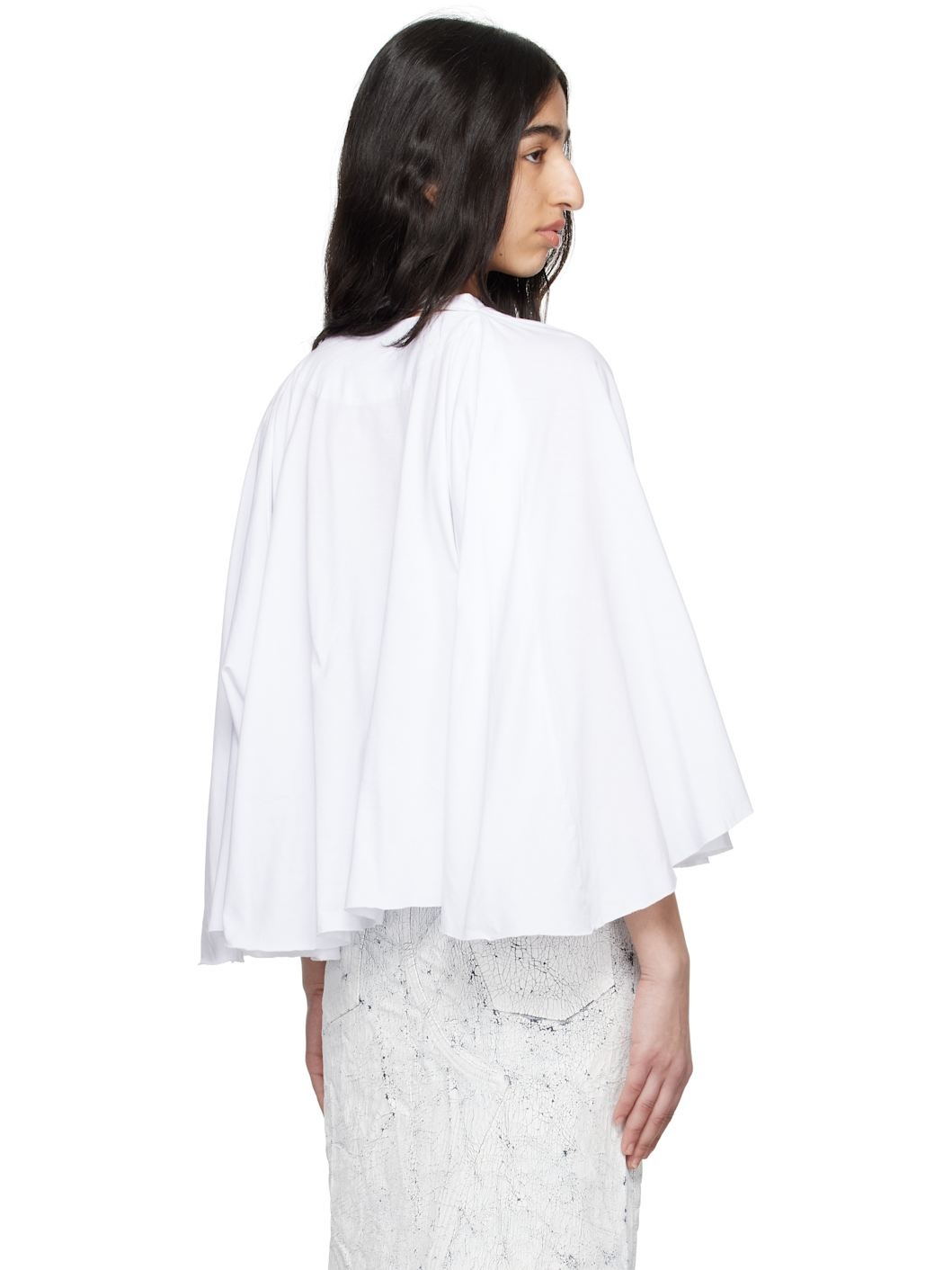 White Basic Jersey Long-Sleeved T-shirt - 3